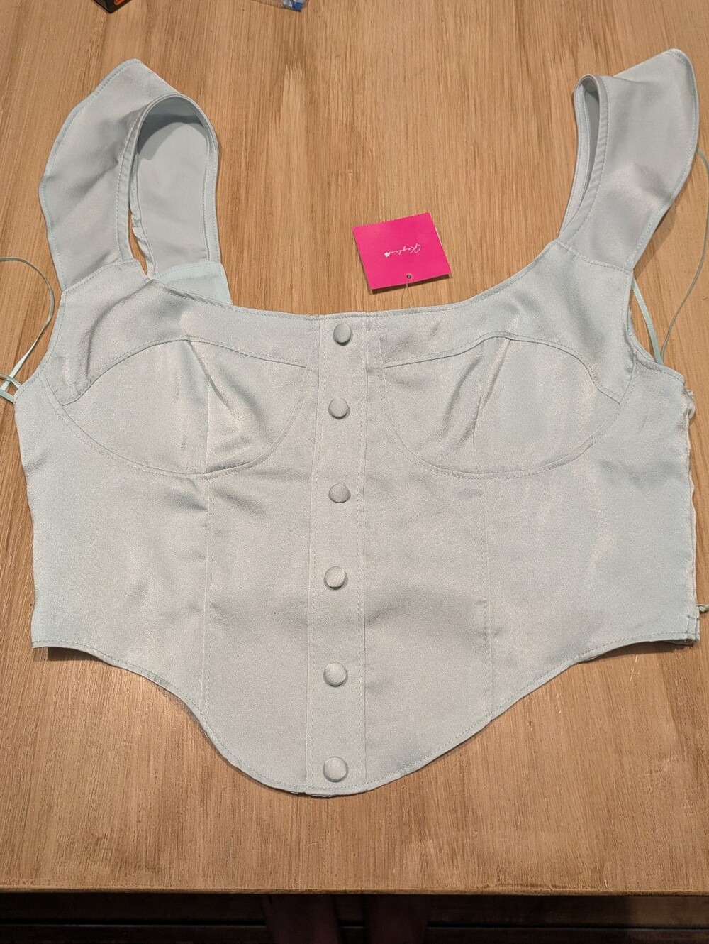 Emory Park Sea Green Ruffle Tank